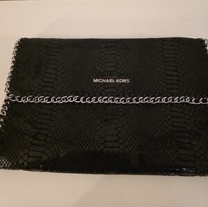 Michael Kors Black Snakeskin Clutch